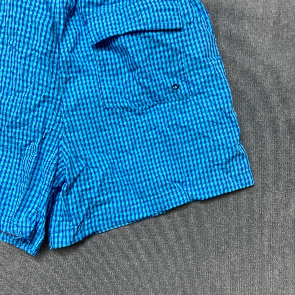 Piombo Swim Shorts Mens XL Black Blue Plaid Mesh Lined Drawstring Waist Beach - Picture 16 of 16